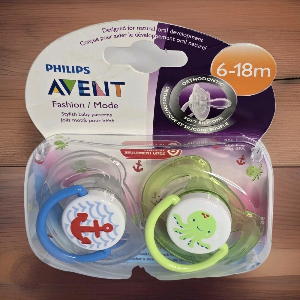 Philips Avent Orthodontic Pacifiers 6-18 months Fashion Mode Soft Silicone NEW